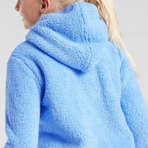 Athleta Girl Blue So Snug Sherpa Long Sleeve Soft Cozy Hoodie